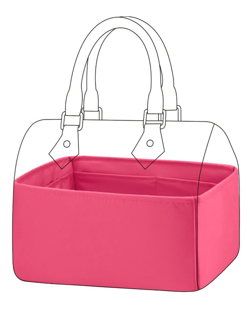 DGAZ Silk Purse Organizer Insert for LV Speedy Bag SP20 Rose Pink - NEW
